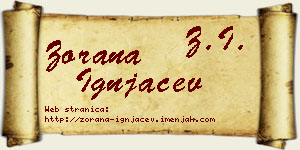Zorana Ignjačev vizit kartica